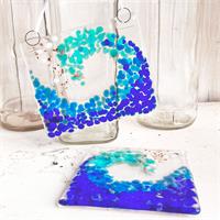 make at home glass fusing coaster and picture kit