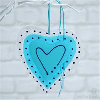turquoise fused glass big heart 