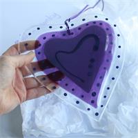 Giant handmade fused glass love heart 
