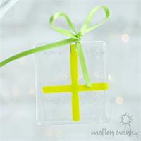 clear glass present decoration 