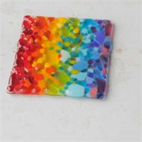 make at home fused glass rainbow coaster kit 