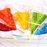 jester fused glass bunting