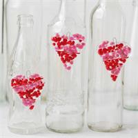 mini love heart red and pink make at home fused glass kit