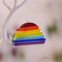 handmade coloured glass rainbow by molten wonky