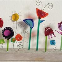 fused glass flowers