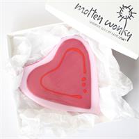 pink fused glass love heart coaster