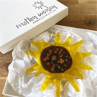 fused glass sunflower
