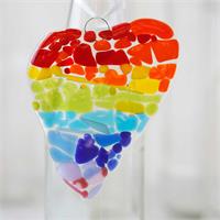 make at home fused glass heart kit