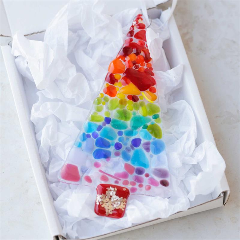 make at home fused glass Christmas decorations 