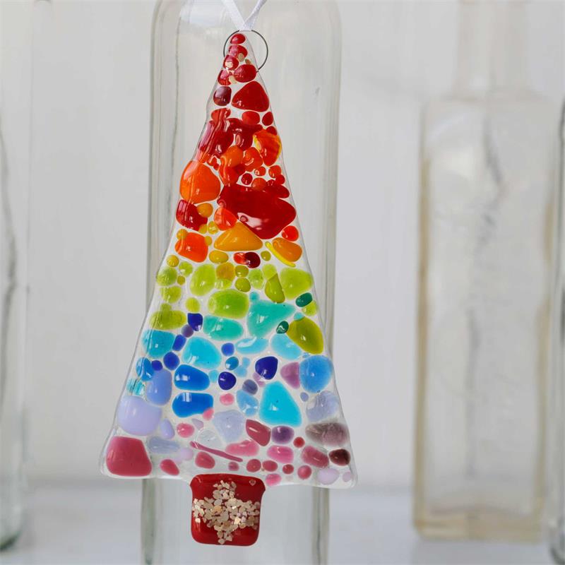 make at home fused glass Christmas decorations 