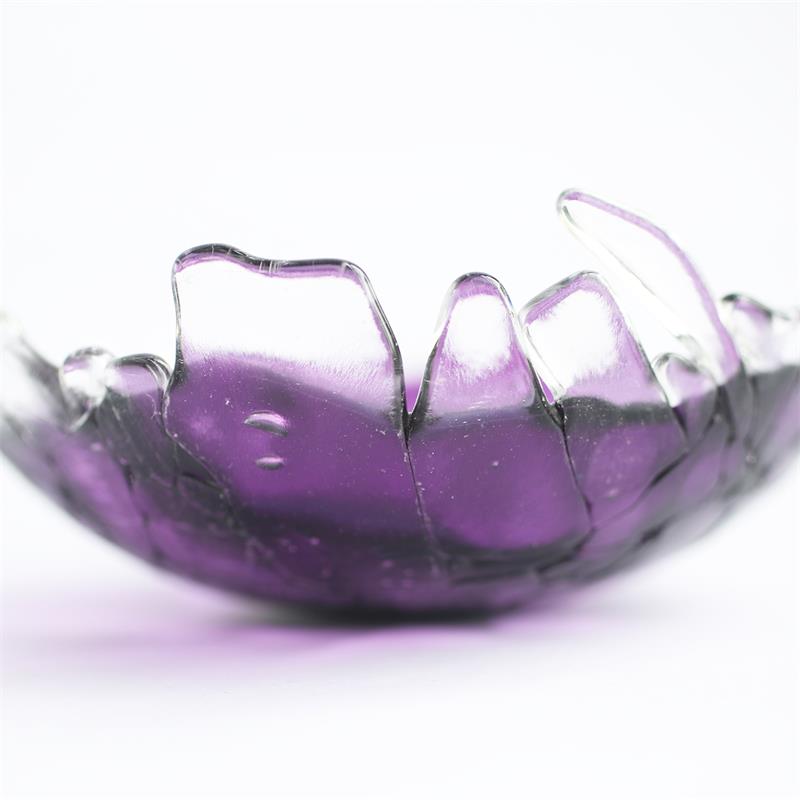 Fun purple fused glass fraggley bowl 