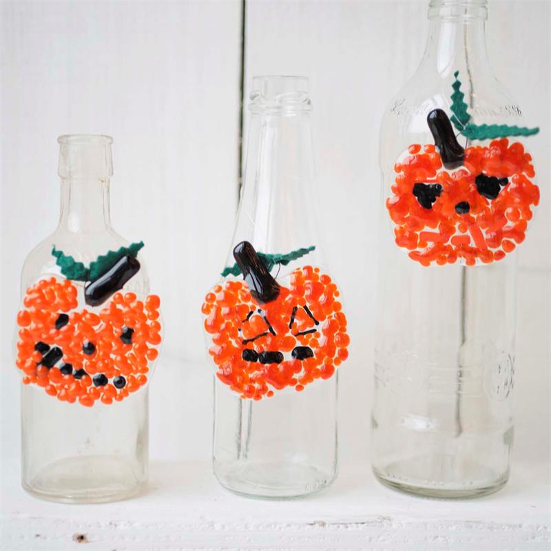 make at home glass halloween pumpkin craft kit 