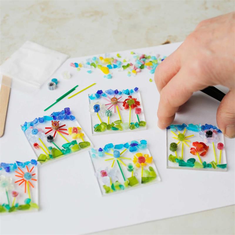 small square decoration bunting fused glass kit