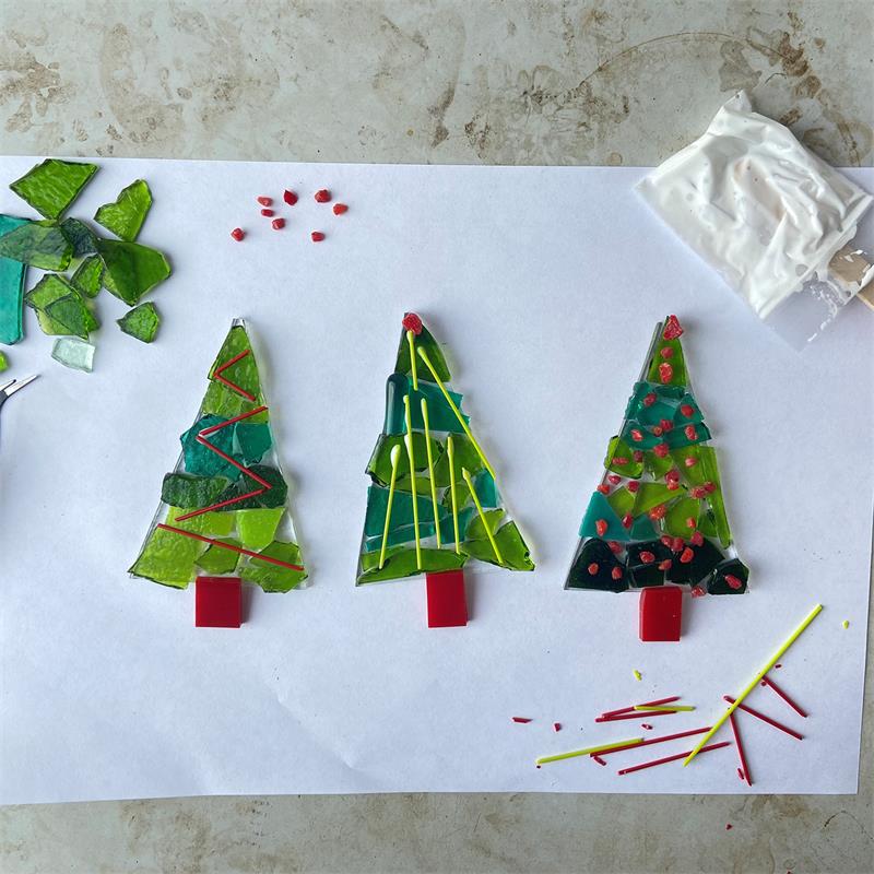 craft kit to make at home fused glass hanging decorations 