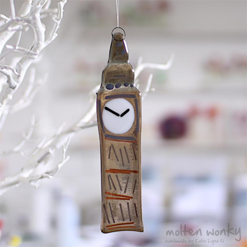 London big ben souvenir handmade in fused glass