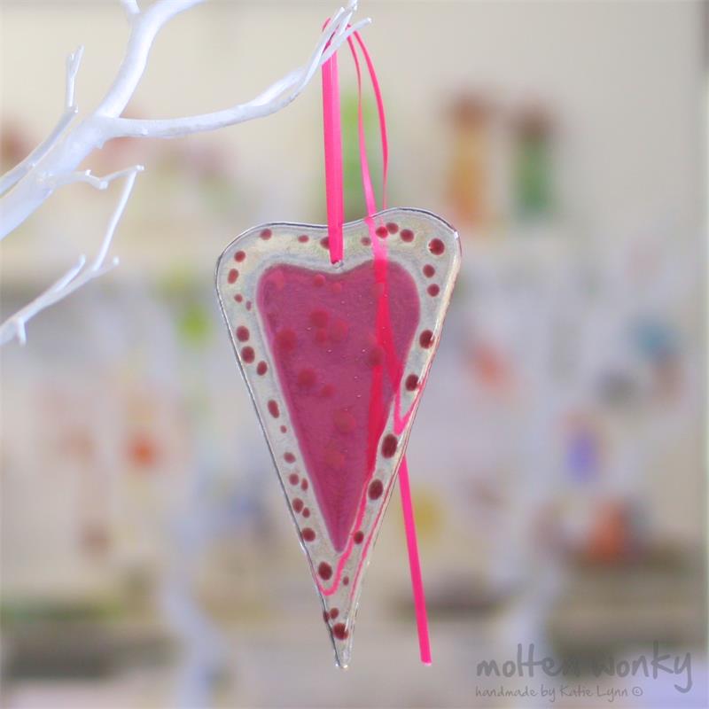 fused glass pink decoration