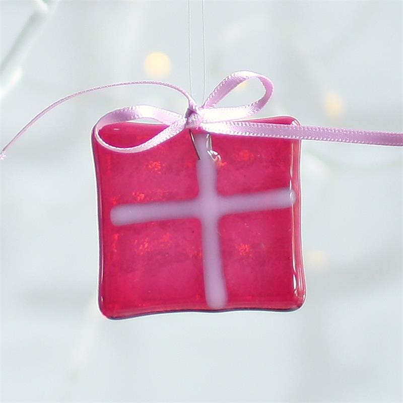 pink fused glass gift 