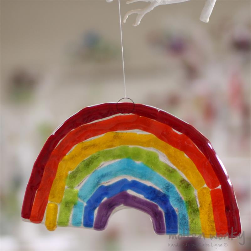 fused glass rainbow