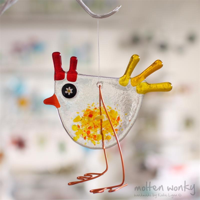 Fused Glass Birds from molten wonky
