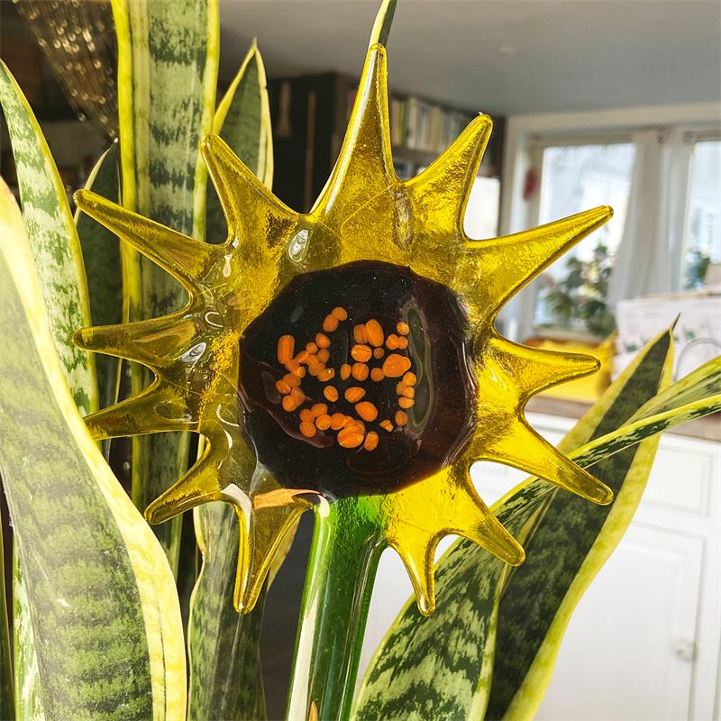 fused glass sunflower decoration 