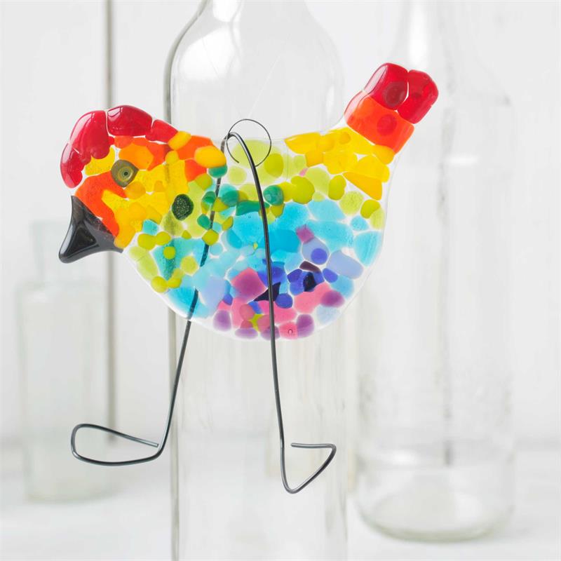 wonky bird rainbow fused glass make at home kit 