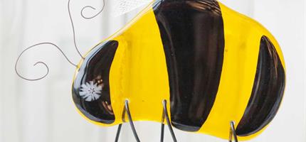 fused glass bumble bee